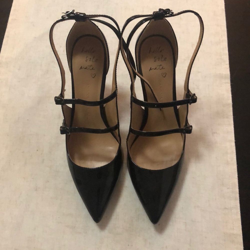Black Cage Pumps In Patent Leather